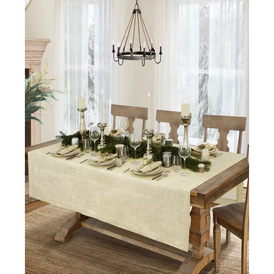 Hot Sale 🔔 Villeroy & Boch La Classica Luxury Metallic Linen Fabric Tablecloth, 70x146 Ivory/gold 💯 8 Hot Sale 🔔 Villeroy & Boch La Classica Luxury Metallic Linen Fabric Tablecloth, 70x146 Ivory/gold 💯 - Image 8