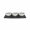 Best reviews of 👏 Villeroy & Boch Villeroy And Boch New Moon 4-Piece Dip Bowl & Tray Set White Bowls, Black Tray 🛒