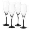 Deals 🛒 Villeroy & Boch Manufacture Rock Champagne Flutes, Set Of 4 Black 👏