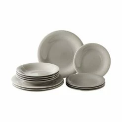 Discount ⌛ Villeroy & Boch Color Loop Stone Grey 12 Piece Starter Set 🌟